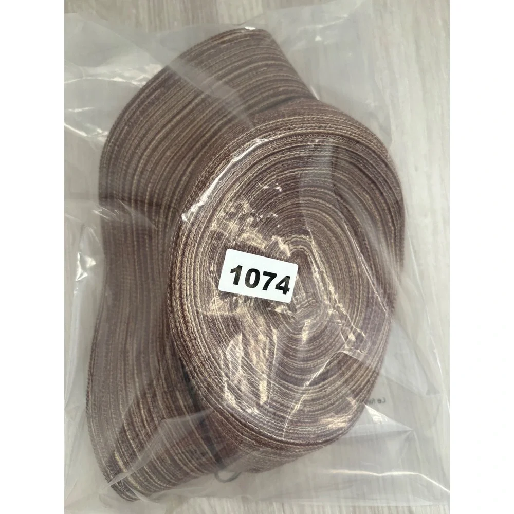 Croft & Barrow Hat Womens Brown Striped Woven Straw Sun Hat Wood Beads Cloche